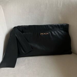 Prada vintage nappa antique bow Leather Clutch